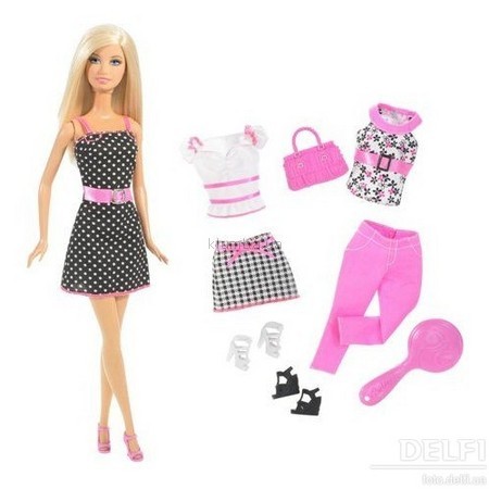 Детская игрушка Barbie Кукла  с набором Стильный гардероб