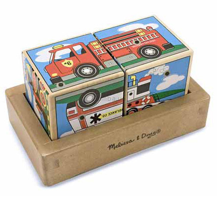 Детская игрушка Melissa&Doug Звуковые кубики Машинки