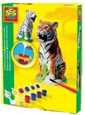 Детская игрушка Ses Набор для создания гипсовой фигурки Тигр