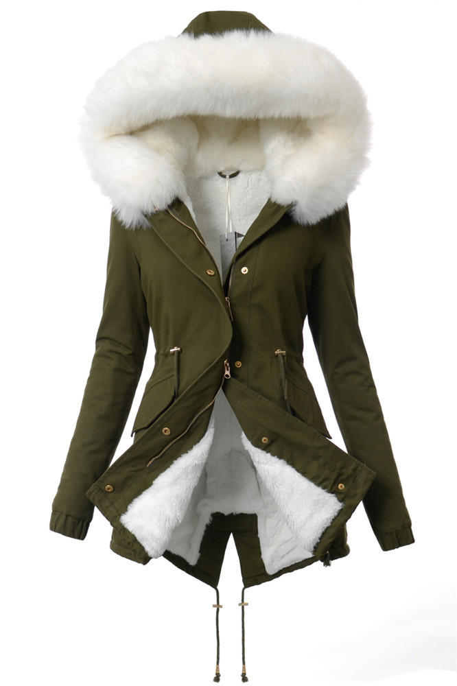 Зимняя куртка женская белая с мехом
