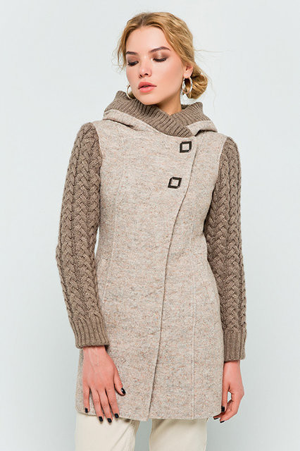 Меланжевое пальто женское