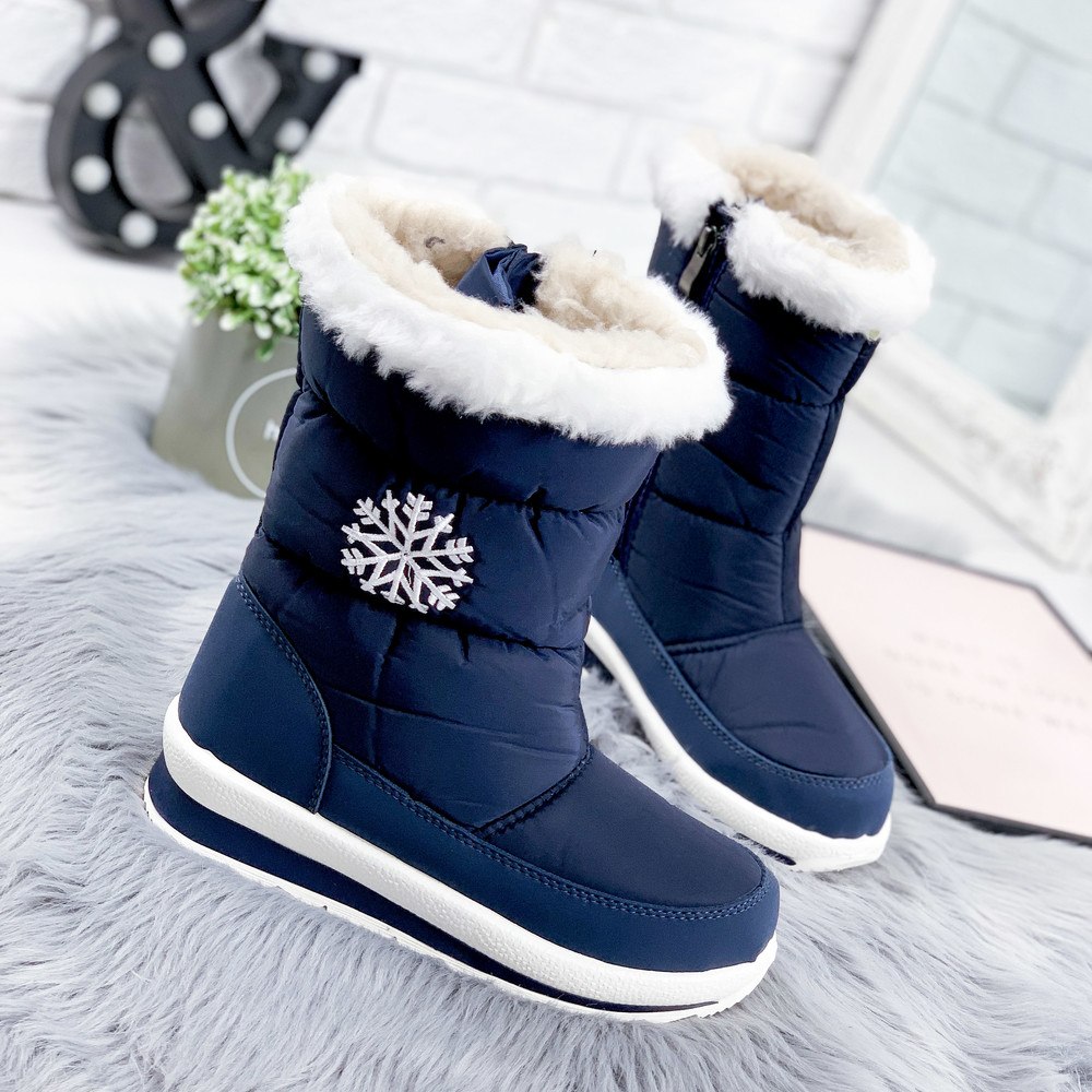 Синие зимние ботинки