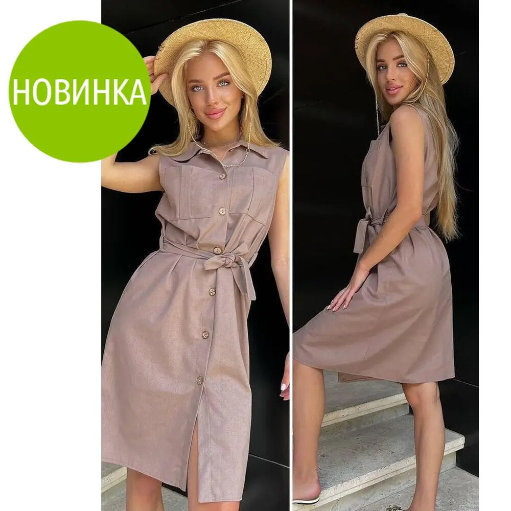 Лляна сукня без рукавів фото №1