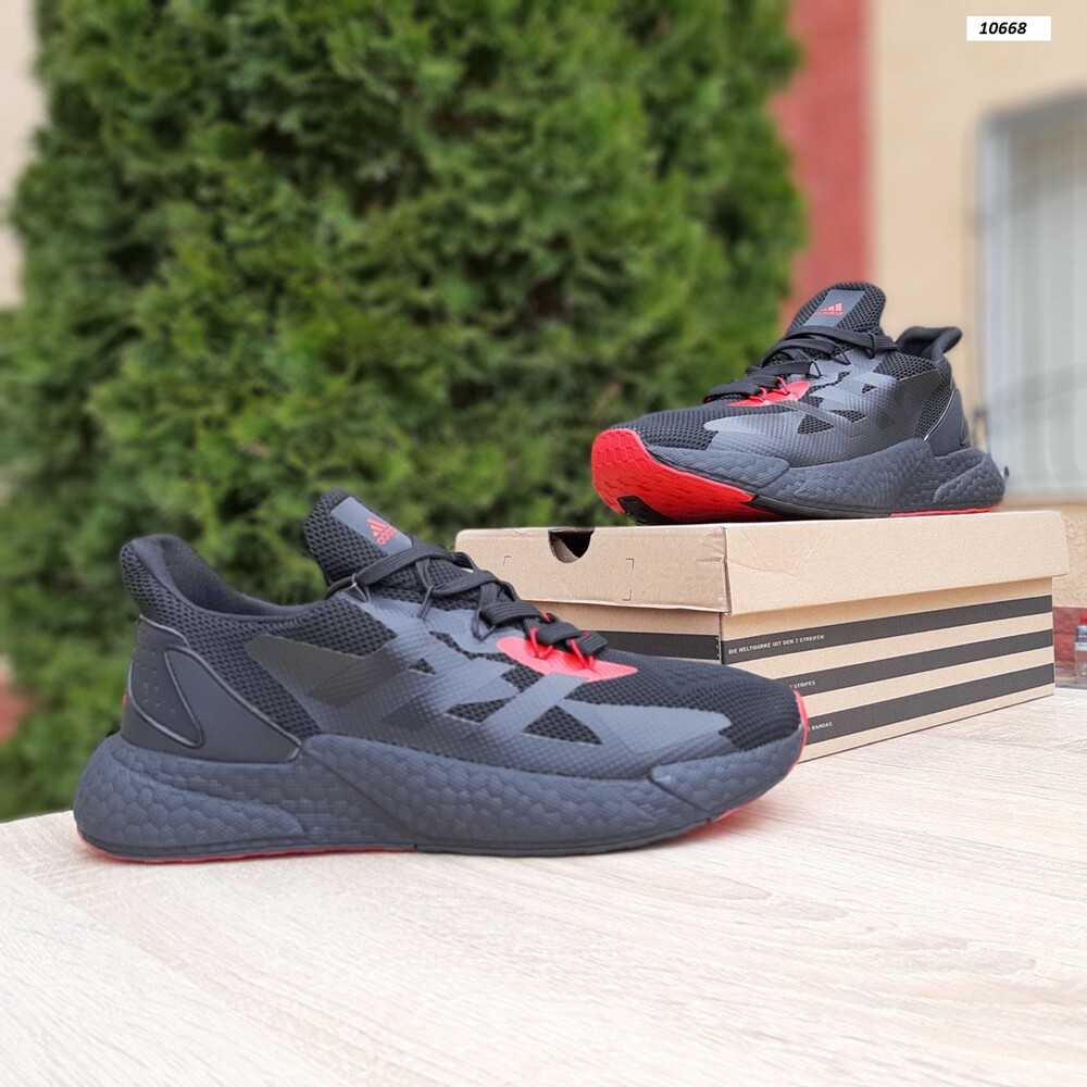 Кросівки чоловічі adidas boost x9000l4 , чорні з червоним фото №1