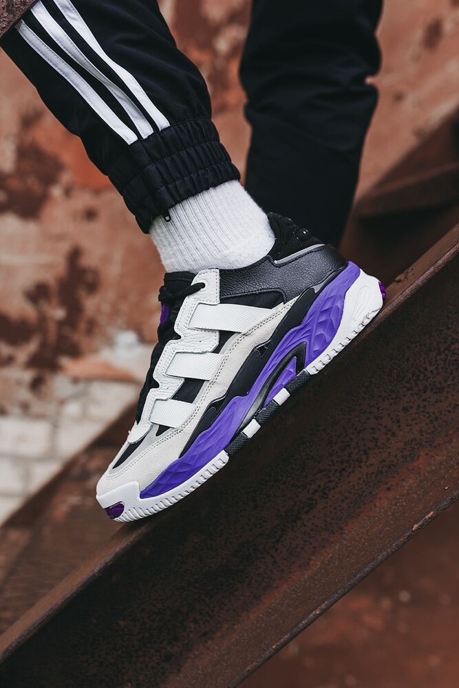 Мужские кроссовки adidas niteball black white purple 41-42-43-44-45 фото №1