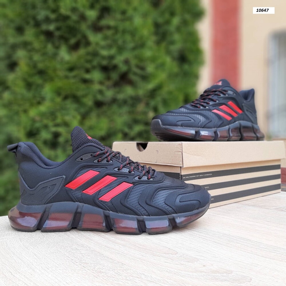Кросівки чоловічі adidas vento , чорні з червоним фото №1