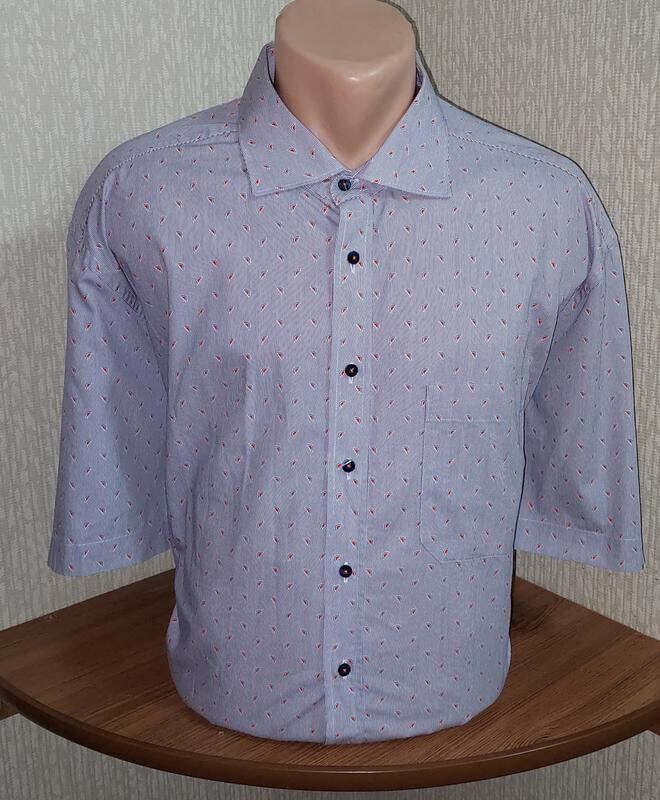 Стильная рубашка с коротким рукавом eterna comfort fit, made in macedonia фото №1