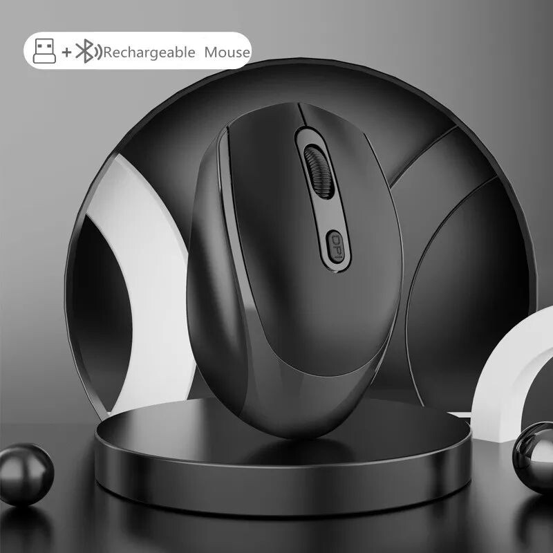 Аккумуляторная беспроводная мышь bt5.2 bluetooth или 2,4 ггц с usb фото №1