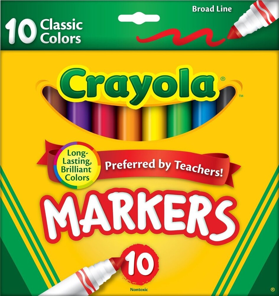 Crayola фломастеры 10 цветов 10 ct classic broad line markers фото №1