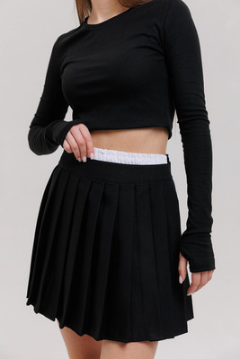 Спідниця з подвійним поясом для дівчинки Розмір 128, 134, 140, 146, 152, 158, 164 чорна