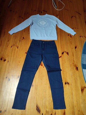 44р джинси темно синій і світшот Колінз блакитний