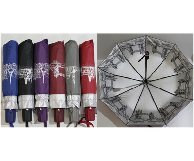 Парасоля напів автомат Flagman Thebest з внутрішнім малюнком. Зонт полуавтомат. Колір синій