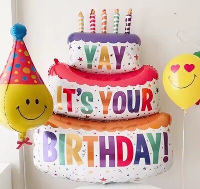 Велика повітряна фольгована куля торт