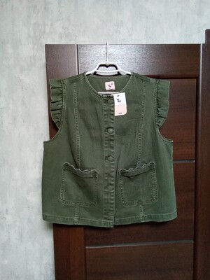 Новая брендовая коттоновая джинсовая жилетка р.14.