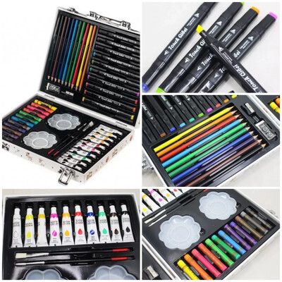 Художній набір для малювання 68 предметів олівці/маркери/фарби в валізі
